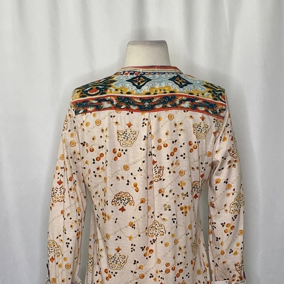 Anthropologie TINY Devas Popover Top Floral Sequins Mixed Materials Boho Small - Picture 8 of 10